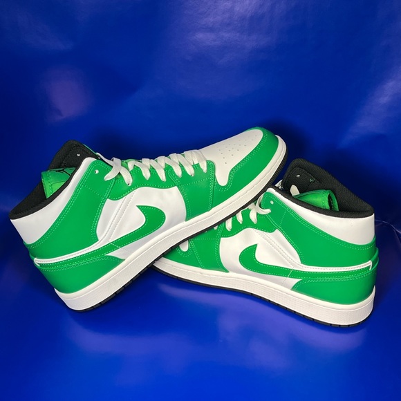 🆕 Air Jordan 1 Mens Size 12 Lucky Green/White Casual Sneaker Fast Shipping - Picture 4 of 7